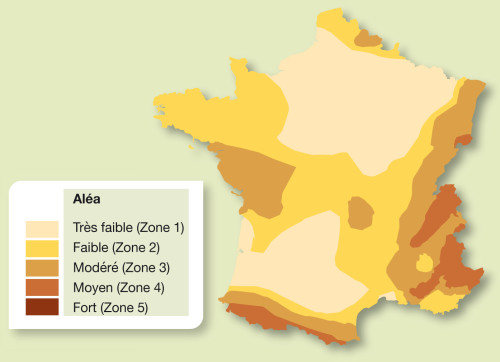 Carte zones sismiques