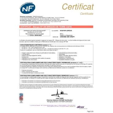 Marque NF 046 BOUYER LEROUX Gironde sur Dropt - version 2023.04 - Briques