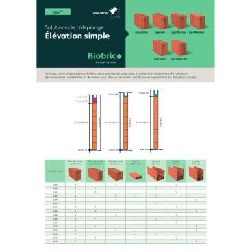 Fiche de calepinage - Élévation simple, gamme briques Biobric Nord