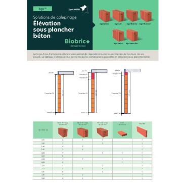 Fiche de calepinage - Élévation sous plancher, gamme briques Biobric Nord