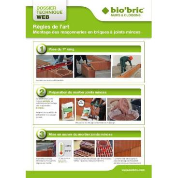 Fiche technique - Règles de l'art "Mise en oeuvre briques à joints minces"