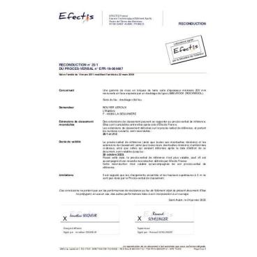 PV Feu bgv'primo et Fixbric + labelrock eps mini 80+10 REI60 n°EFR-19-004487