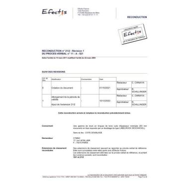 PV Feu bgv'costo + labelrock 80+10 REI60 n°11A521