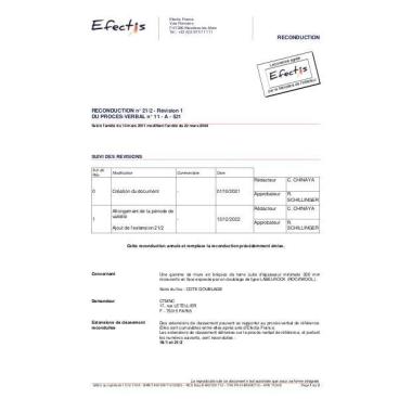 PV Feu bgv'costo + polyplacbrick 30+90+13 REI60 n°11A521 ext 18-1