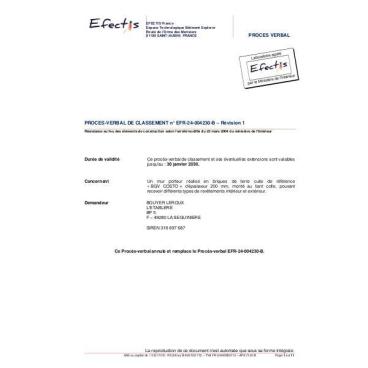 PV Feu bgv'costo + Powerbric n°EFR 24-004230B