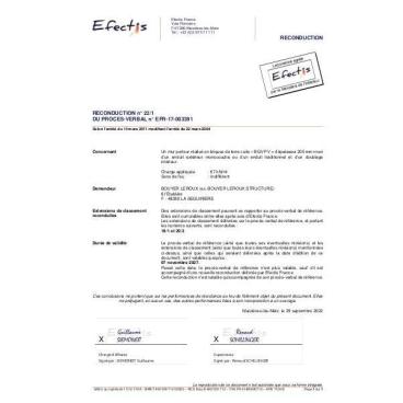 PV Feu bgv'PV + doublages PSE-PSEE-LDV ou enduit (sens feu cote end) REI30 6,7t n°EFR17003391