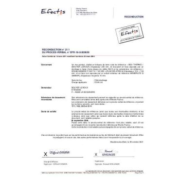 PV Feu bgv'thermo et Fixbric + Fibre de bois sur ossature 160+13 REI45 5t n°n°EFR16U000650 ext23-5 24-7