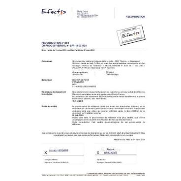 PV Feu bgv'thermo+ et Fixbric + PSEE 140+13 REI30 5t n°EFR18001420 ext 24-3