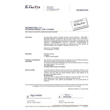 PV Feu bgv'uno et Fixbric + PSEE 140+13 REI45 5t n°EFR17002561 ext24-5