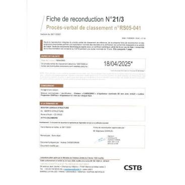 PV Feu carrobric ép. 50 mm RS05-041
