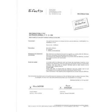 PV Feu carrobric ép. 70 mm 11-A-066