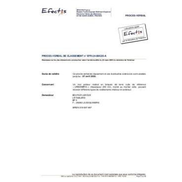 PV Feu urban'bric et mortier joint mince n°EFR 24-004223A